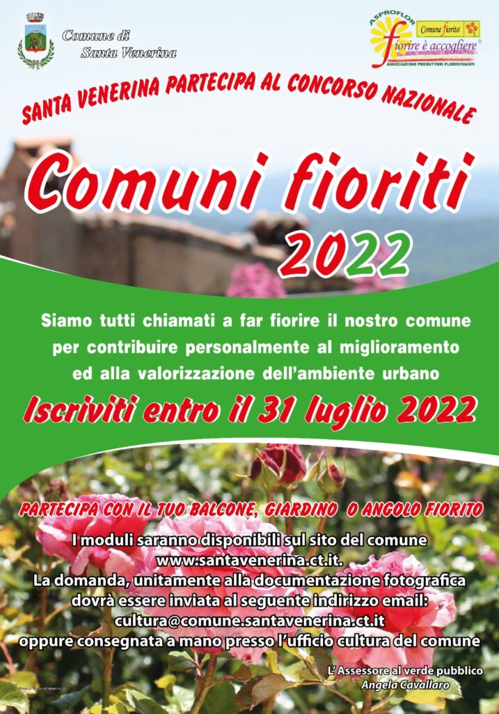 Concorso Nazionale Comuni Fioriti 2022
